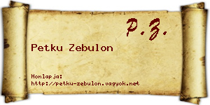 Petku Zebulon névjegykártya